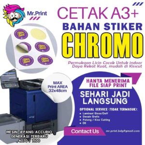 Cetak Sticker Chromo A3+ 32x48cm