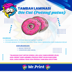 Cutting Die Cut untuk Cetak A3+ (Optional-Finishing)