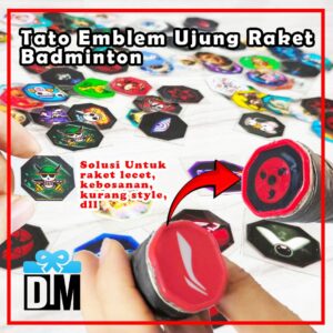 TATO UV Sticker EMBLEM UJUNG RAKET BADMINTON