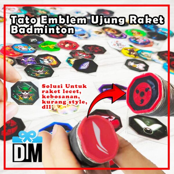 TATO UV Sticker EMBLEM UJUNG RAKET BADMINTON