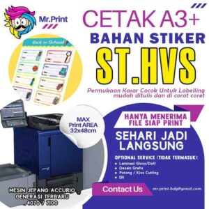 Mesin Cetak A3+ Digital Print kertas Sticker HVS