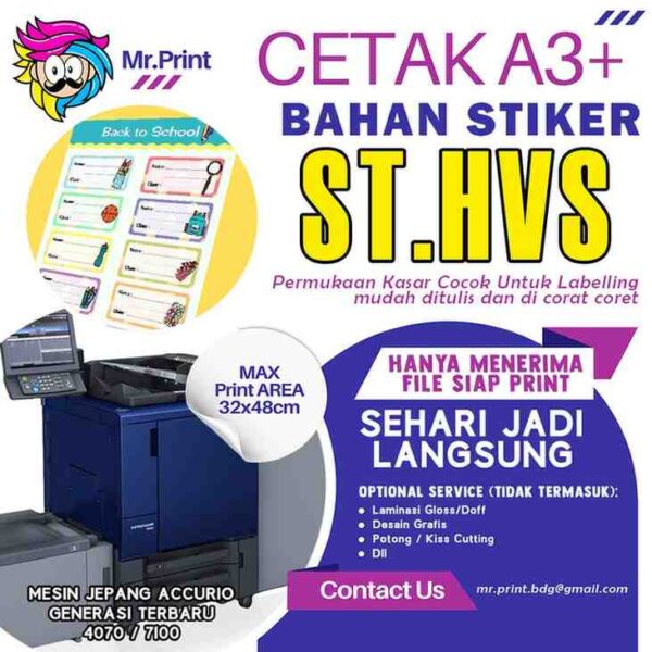 Mesin Cetak A3+ Digital Print kertas Sticker HVS