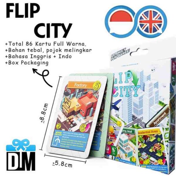 Mainan Kartu Flip city Kota- Flip City