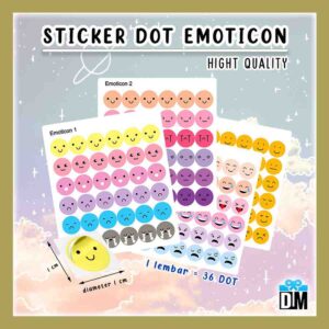 Sticker Emoticon Stiker Bulat Warna Pastel