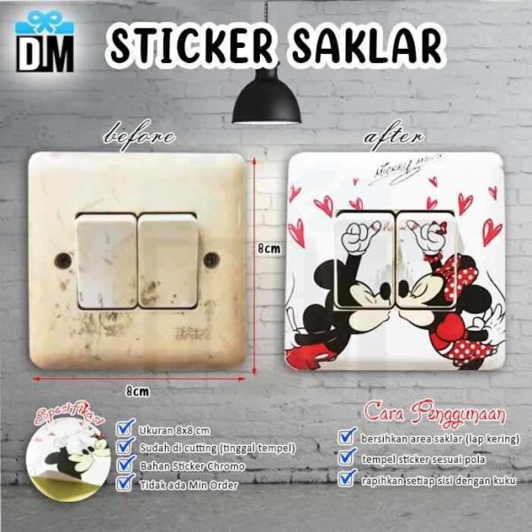 Sticker Saklar Lampu Motif Kartun