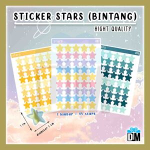 Sticker Bintang Stars Sticker Warna Warni Pastel
