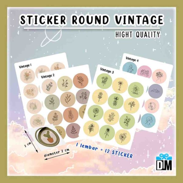 Sticker Vintage Round Sticker