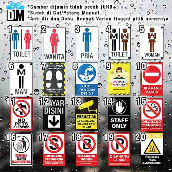 Sticker Peringatan Ukuran Kecil 8 x 12 cm