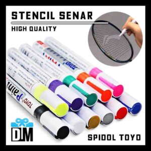 Stencil Senar Cat Tinta Raket Badminton Spidol Toyo
