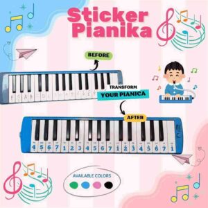 Sticker Not Pianika Tuts Pianika Pianica Not Angka Black Keys