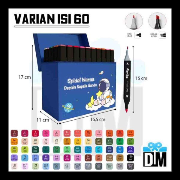 Tas Spidol set 60 Warna