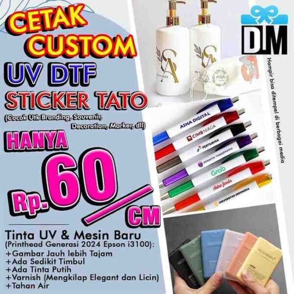 Cetak Custom UV DTF Panjang = Harga Beli Bagi 1740